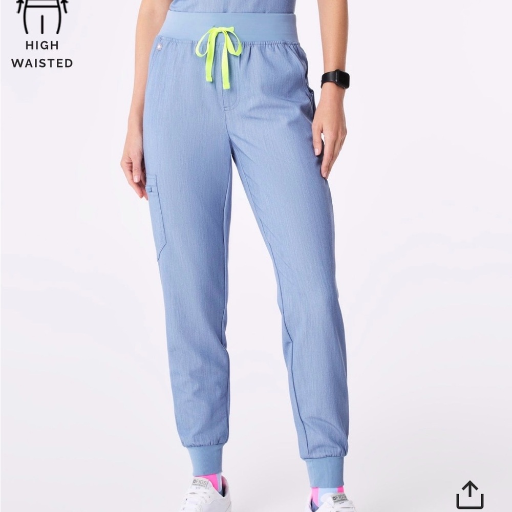 Figs Heather Indigo high waisted Zamora jogger